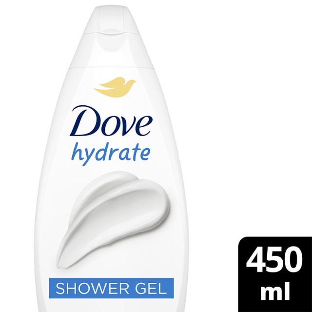 Dove Shower Gel Hydrate, Αφρόλουτρο Hydrate, Χωρίς Θειικά Άλατα, 450ml