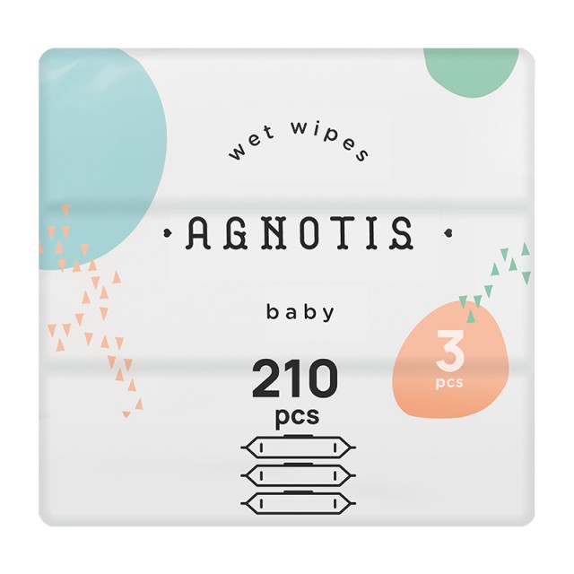 Agnotis Baby Wet Wipes, Μωρομάντηλα, (3x70τμχ)=210τμχ