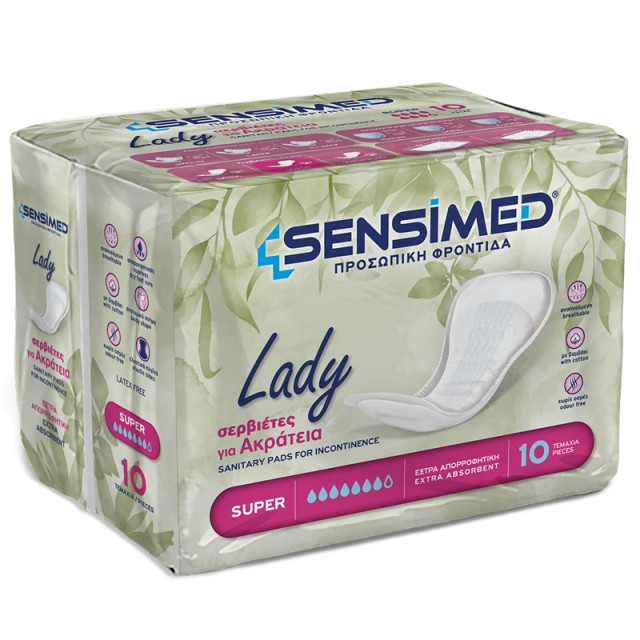 Sensimed Σερβιέτες Ακράτειας Lady Super, 10τεμ.