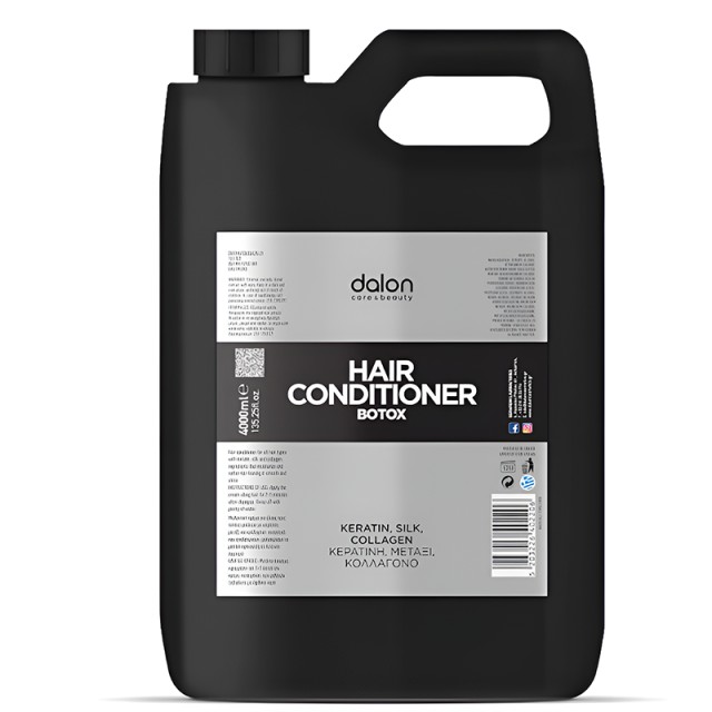 Dalon Botox Hair Conditioner, Μαλακτική Κρέμα Αναδόμησης για Ταλαιπωρημένα Μαλλιά με Κερατίνη, Μετάξι & Κολλαγόνο, 4lt