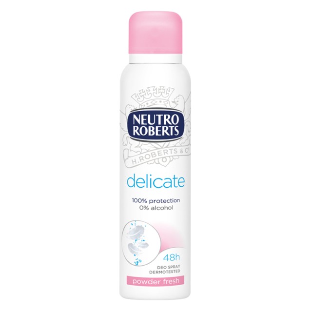 Neutro Roberts Delicate Powder Fresh 0% Alcohol, Αποσμητικό Σπρέι, 150ml