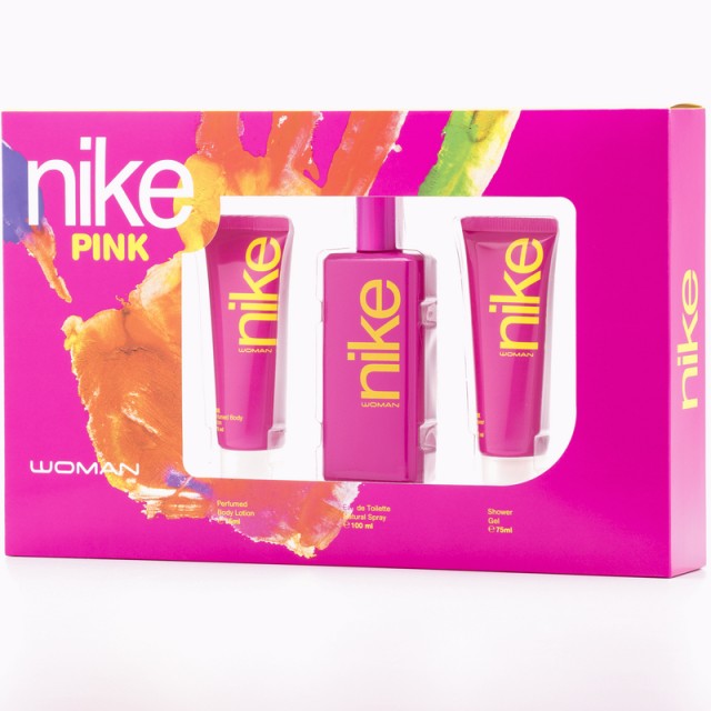 Nike Γυναικείο Σετ Δώρου Pink Eau De Toilette, 100ml, Shower Gel, 75ml & Body Lotion, 75ml