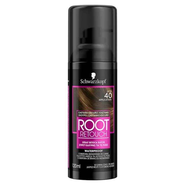 Schwarzkopf Root Retoucher, Spray Κάλυψης Ρίζας Καστανό Σκούρο, 120ml