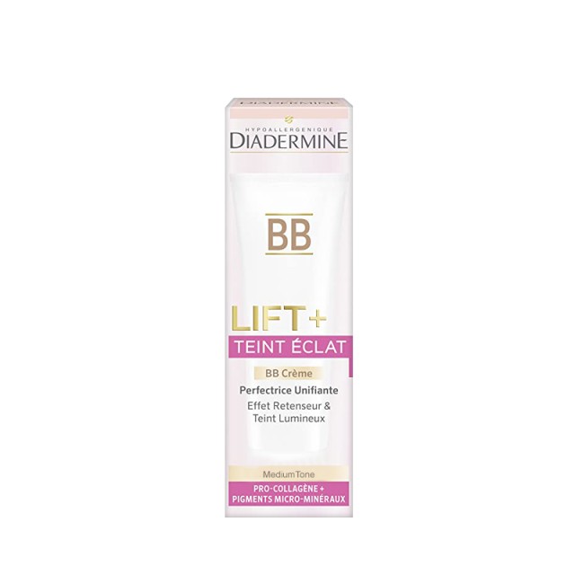 Diadermine Lift+ Teint Eclat BB Cream, Ενυδατική Κρέμα Προσώπου ΒΒ για όλους τους τύπους δέρματος, Medium Tone, 50ml