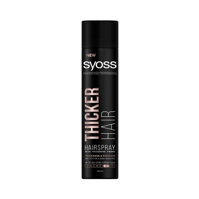 Syoss Thicker Hair Spray, Λακ για Πλούσια Μαλλιά με Όγκο, 400ml