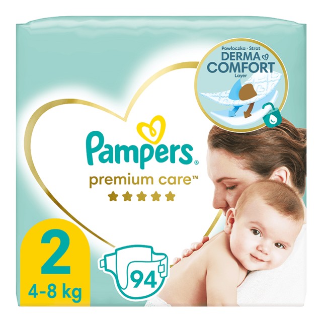 Pampers Premium Care Πάνα No2 (4kg - 8kg), 94 Πάνες