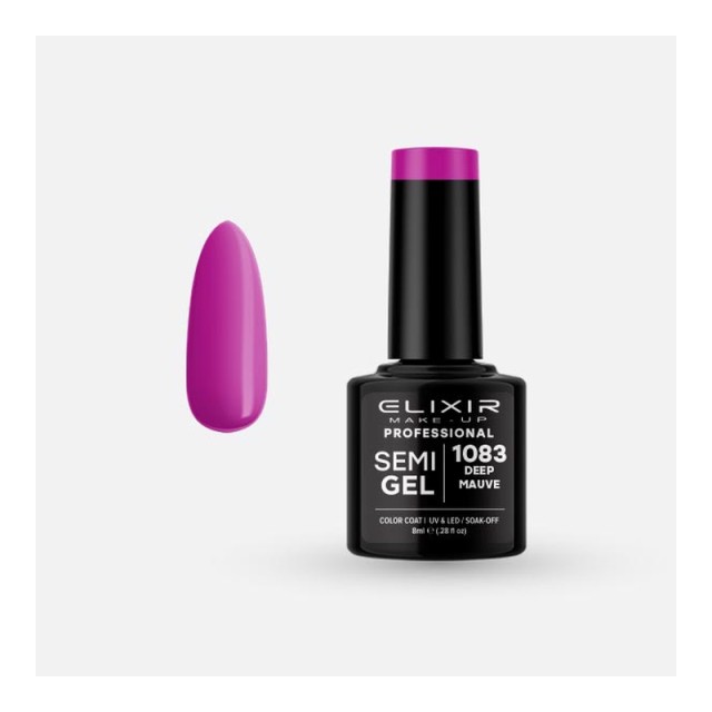 Elixir Semi Gel Νο1083 Deep Mauve Ημιμόνιμο Βερνίκι 8 ml