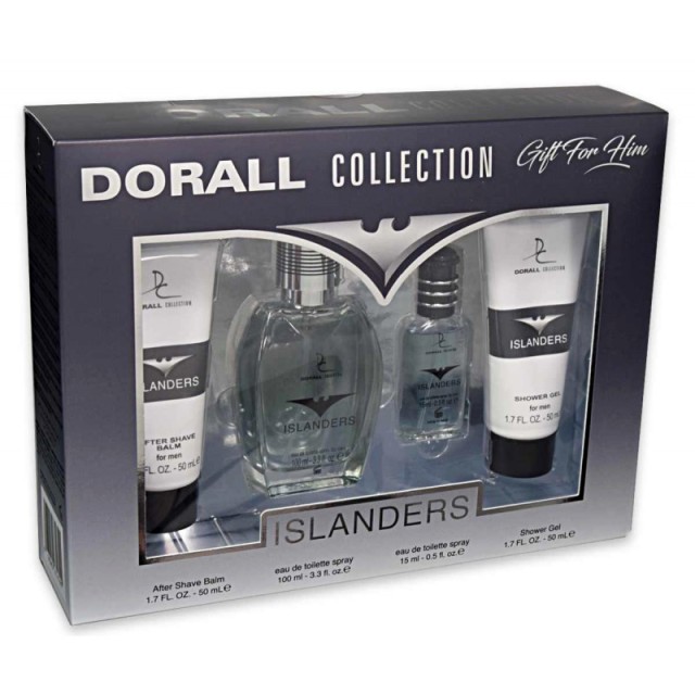 Dorall Collection Islanders Gift For Him, Σετ Δώρου Ανδρικό Άρωμα Eau De Toilette 100ml &15ml, Αφρόλουτρο 50ml & After Shave 50ml