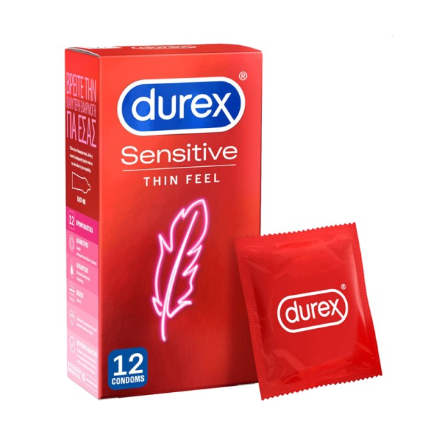 Durex Sensitive Thin Feel Πολύ Λεπτά Προφυλακτικά, 12τμχ