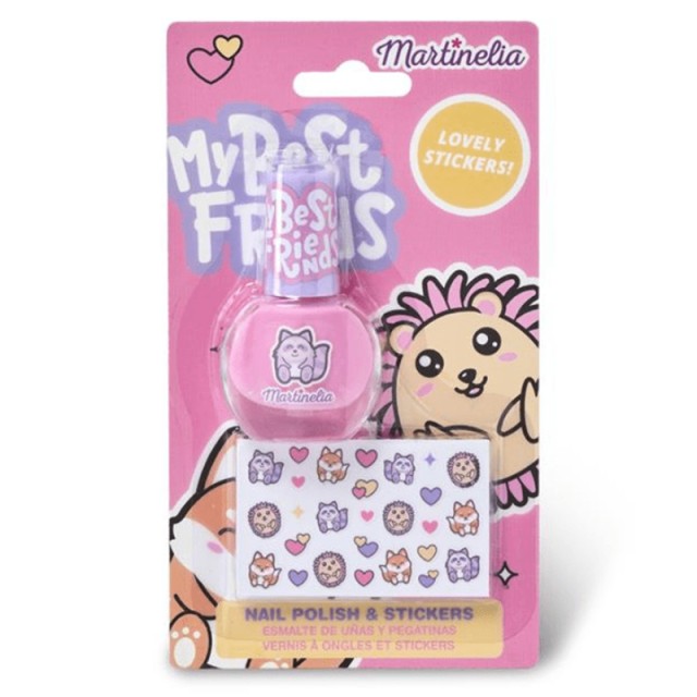 Martinelia My Best Friends Nail Polish & Stickers, Σετ Βερνίκι Νυχιών Ροζ 4ml & Αυτοκόλλητα