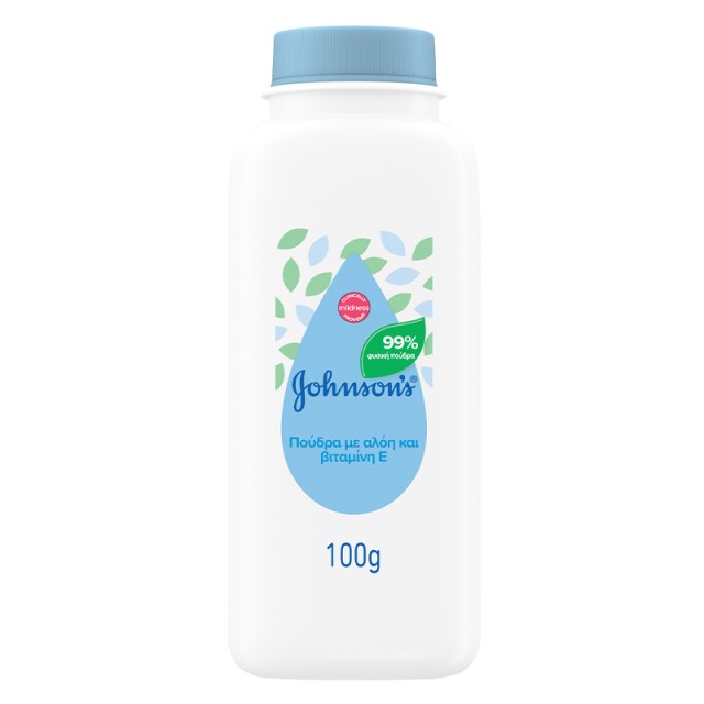 Johnsons Baby Πούδρα με Αλόη & Βιταμίνη Ε 100gr