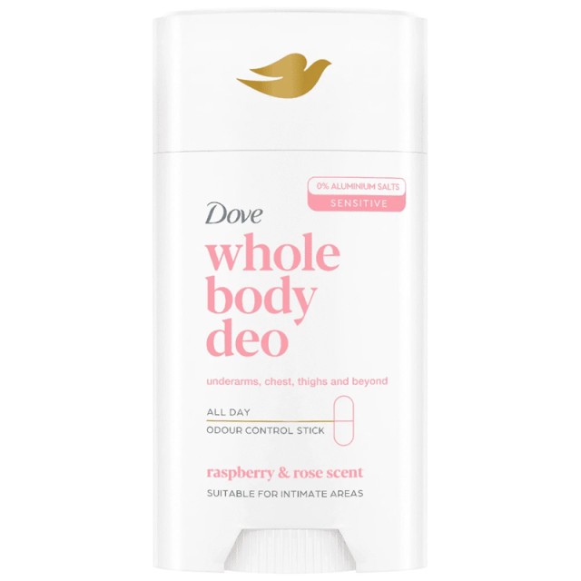 Dove Raspberry & Rose Scent Whole Body Deo Sensitive Stick, 150ml