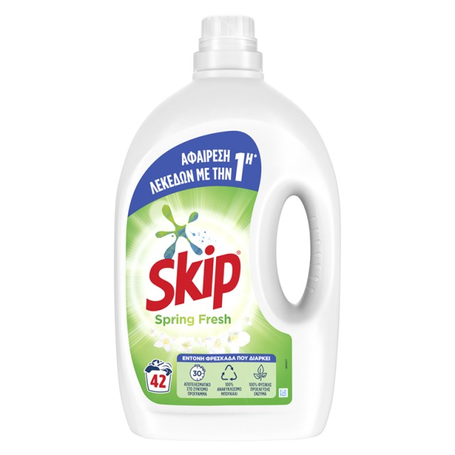 Skip Spring Fresh, Υγρό Απορρυπαντικό Πλυντηρίου Ρούχων, 2,1lt, 42 μεζούρες