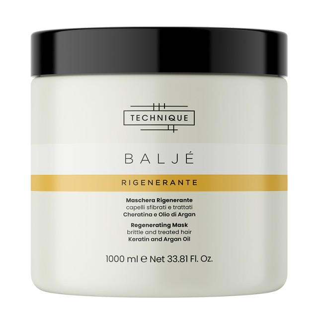 Technique Baljé Regenerating Mask with Keratin & Argan Oil, Μάσκα για Εύθραυστα & Ταλαιπωρημένα μαλλιά από βαφές & styling, 1000ml