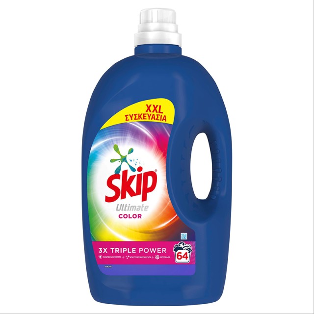 Skip Ultimate Color, Υγρό Απορρυπαντικό Πλυντηρίου Ρούχων 64μεζ 3,2lt