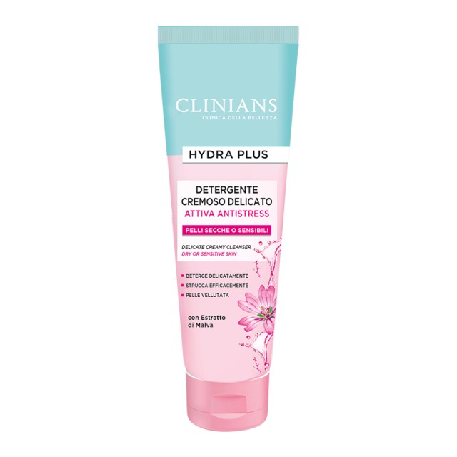 Clinians Hydra Plus Delicate Creamy Cleanser, Καθαριστικό Προσώπου σε μορφή κρέμας για Ξηρό & Ευαίσθητο Δέρμα, 150ml