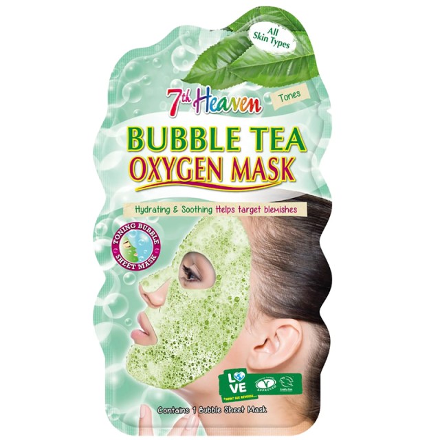 7th Heaven Green Tea Bubble Mask Μάσκα Ενυδάτωσης με Φυσαλίδες, 1τεμ.