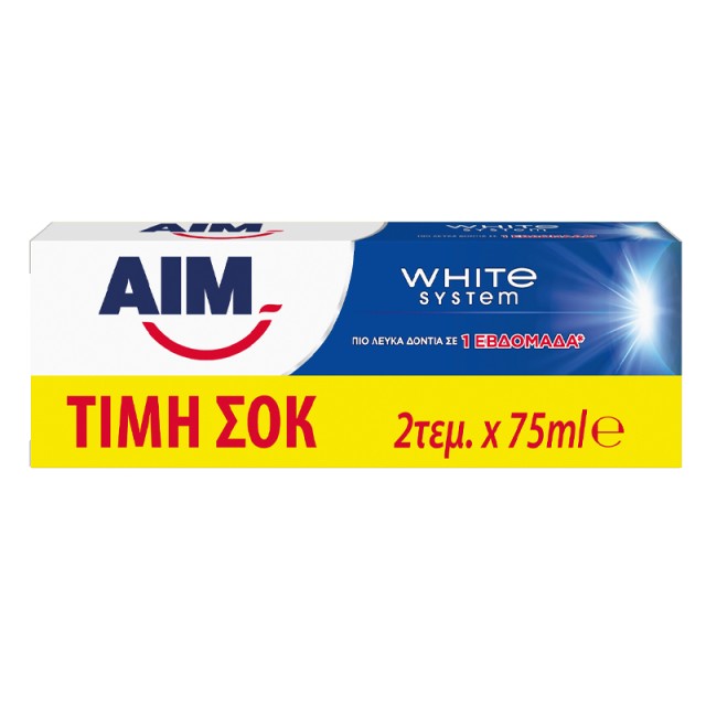 Aim White System, Οδοντόκρεμα 2x75ml
