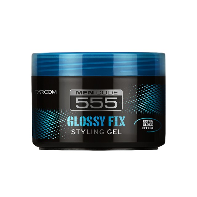 Farcom 555 Glossy Fix Styling Gel, Τζελ Μαλλιών για Πολύ δυνατό Κράτημα & Περισσότερη Λάμψη 250ml