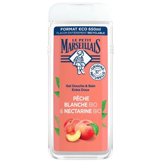 Le Petit Marseillais Αφρόλουτρο Λευκό Ροδάκινο & Νεκταρίνι 650ml