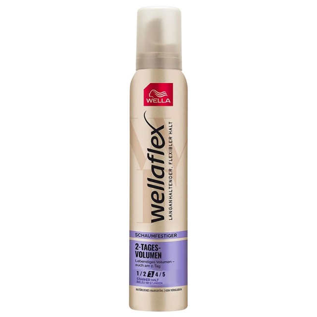 Wellaflex 2 Days Volume Strong Hold Mousse No3, Αφρός για Όγκο & Πολύ Δυνατό Κράτημα στα Μαλλιά, 200ml