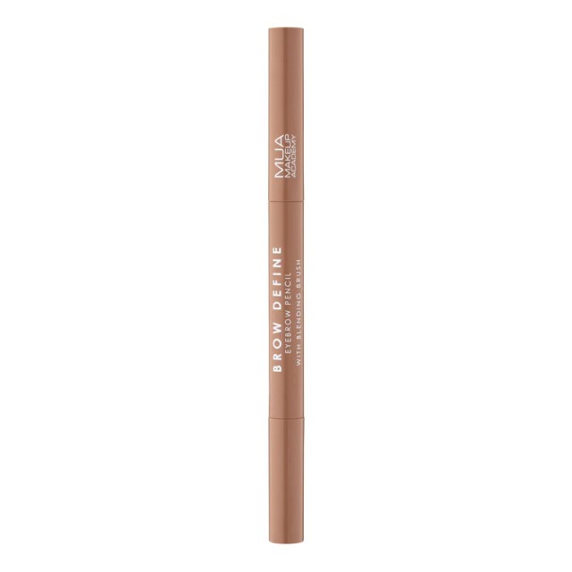 MUA Brow Pencil & Blending Brush, Light Brown, Μολύβι Φρυδιών Με Βουρτσάκι