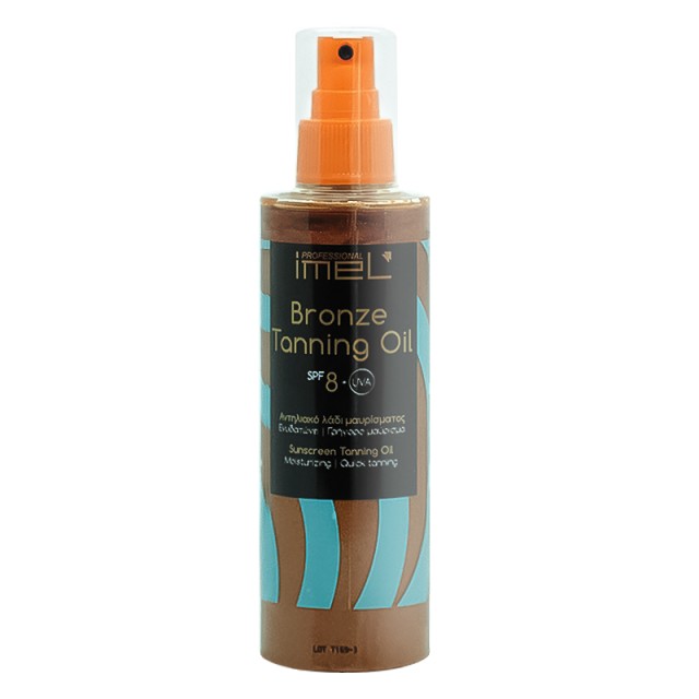 Imel Bronze Tanning Oil SPF 8, Αντηλιακό Λάδι Σώματος για Γρήγορο Μαύρισμα, 200ml