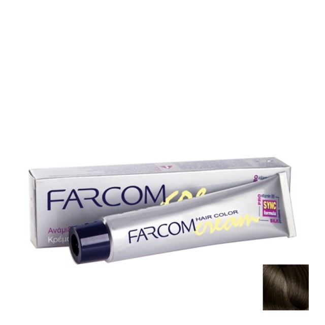 Farcom No 5 Καστανό Ανοιχτό Μόνιμη Βαφή Μαλλιών με Πρωτεΐνες Μεταξιού & Προβιταμίνη Β5, 60ml