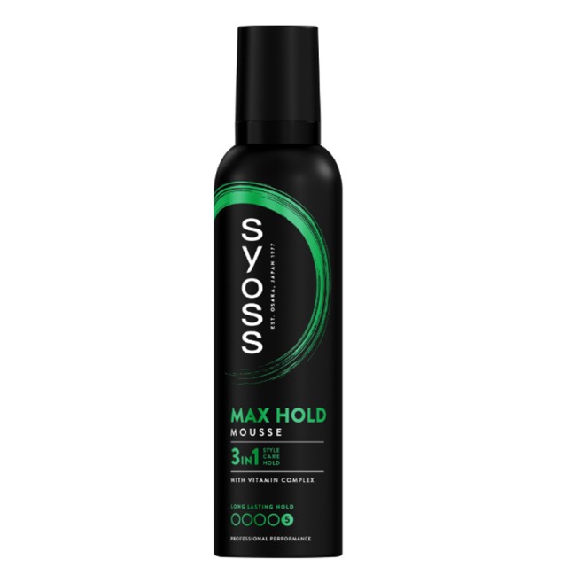 Syoss Max Hold Mousse, Αφρός Μαλλιών για Πολύ Δυνατό Κράτημα, 250ml