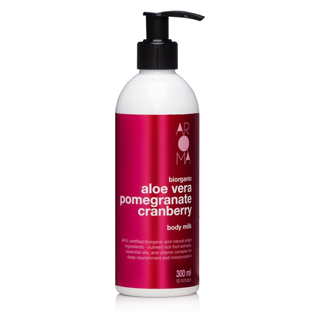 Aroma Bio Aloe Vera & Pomegranate, Γαλάκτωμα Σώματος για Ανάπλαση & Ενυδάτωση, 300ml