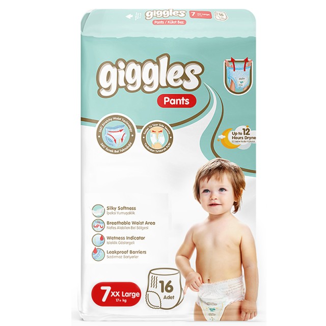 Βρεφικές Πάνες-Βρακάκι Giggles Pants No7 XX Large 17+ Kg 16τμχ