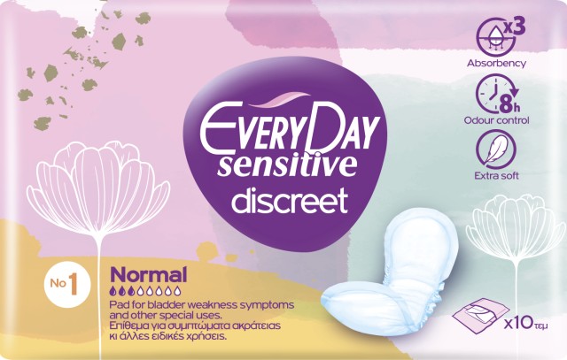 Σερβιέτες ενισχυμένης προστασίας Every Day Discreet NORMAL 10 τεμ.