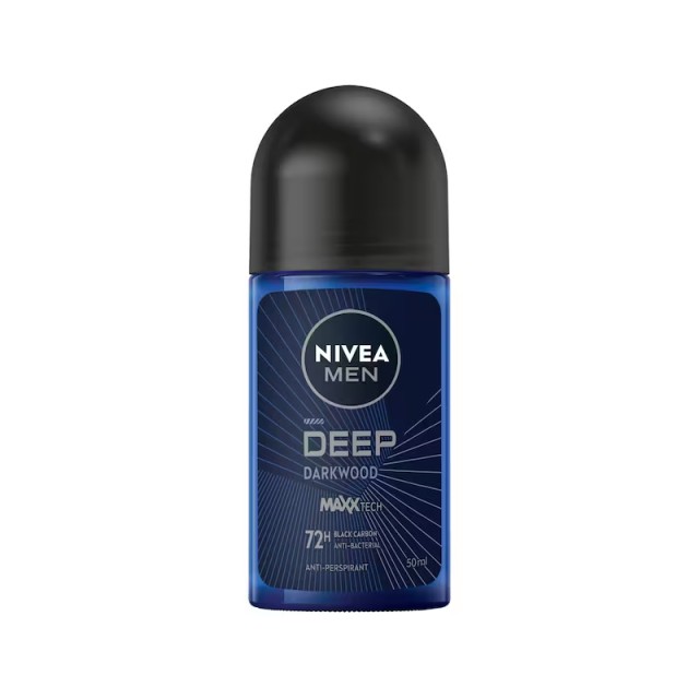 Nivea Men Deep Dark Wood, Ανδρικό Αποσμητικό Roll On, 50ml