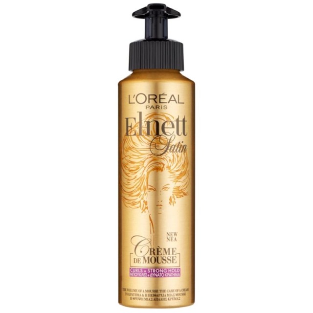Loreal Paris Elnett Satin Creme De Mousse Aφρός Μαλλιών για Ανάλαφρες & Φυσικές Μπούκλες, 200ml
