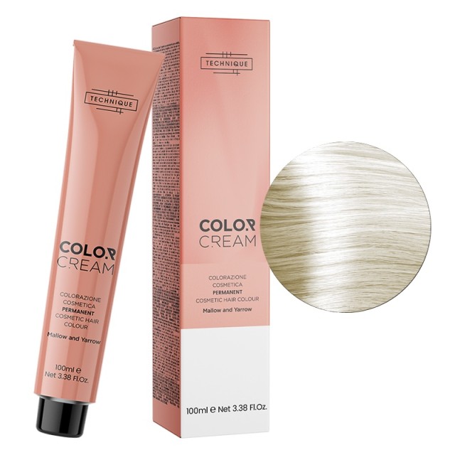 Technique Color Cream Φωτεινές Αποχρώσεις, Μόνιμη Βαφή σε Σωληνάριο, 100ml - Ασημί Ψυχρό Ξανθό 12.01
