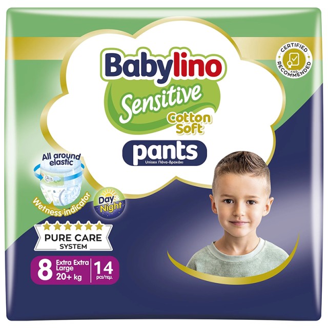 Babylino Sensitive Pants Cotton Soft Unisex No8 Extra Extra Large (20+kg) 14τμχ