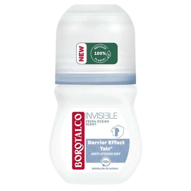 Borotalco Invisible Fresh Ocean, Αποσμητικό Roll on, 50ml