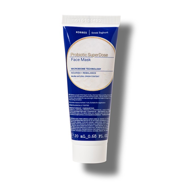 Korres Greek Yoghurt  Probiotic SuperDose Face Mask, Superdose Προβιοτικών, Μάσκα Προσώπου Πολλαπλής Δράσης, 20ml