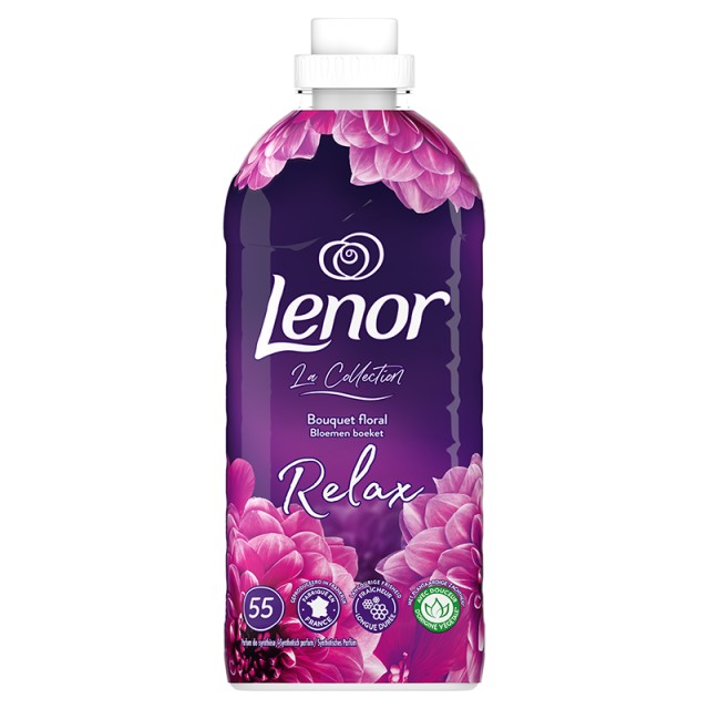 Lenor Μαλακτικό Ρούχων Relax Floral Bouquet, 55 Μεζούρες 1,155ml