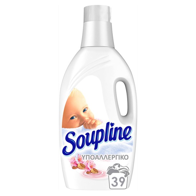 Soupline Υποαλλεργικό Μαλακτικό Ρούχων με απαλό Γάλα Αμυγδάλου, 39μεζ. 4lt