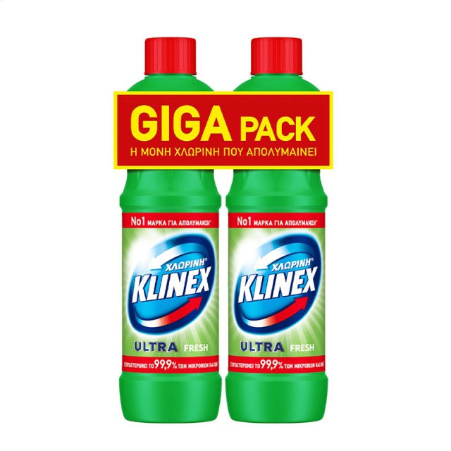Klinex Ultra Χλωρίνη Fresh Giga Pack, 750ml, 2τεμ