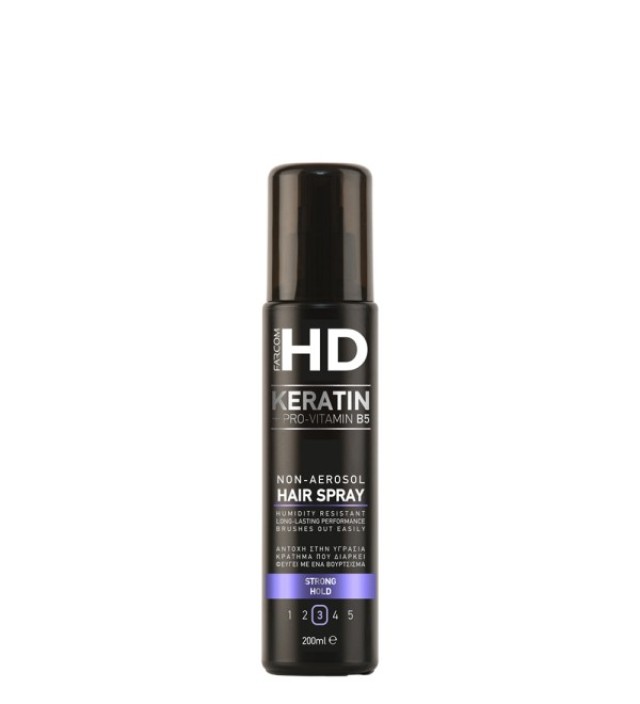 HD Keratin Non-Aerosol Hairspray Strong Hold, Λακ Μαλλιών Χωρίς προωθητικά αέρια για Δυνατό Κράτημα, 200ml