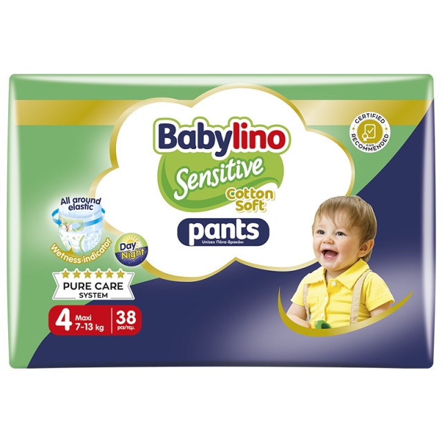 Babylino Pants Cotton Soft Unisex No4 Maxi 7-13kg 38 τεμ