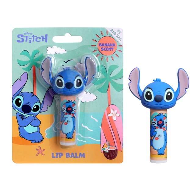 Air-Val Stitch 3D Head Cap Lip Balm Banana, Παιδικό Lip Balm με Άρωμα Μπανάνα 4,5g