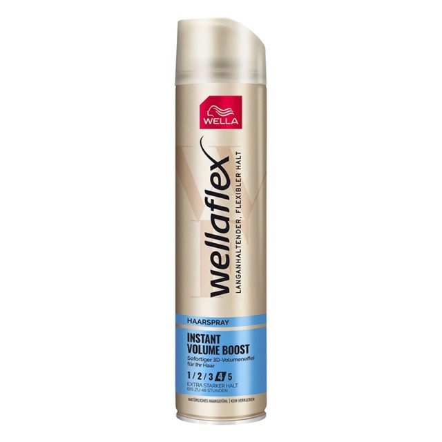 Wellaflex Instant Volume Boost Extra Strong Hold Hairspray No4, Λακ για Όγκο & Πολύ Δυνατό Κράτημα στα Μαλλιά, 250ml