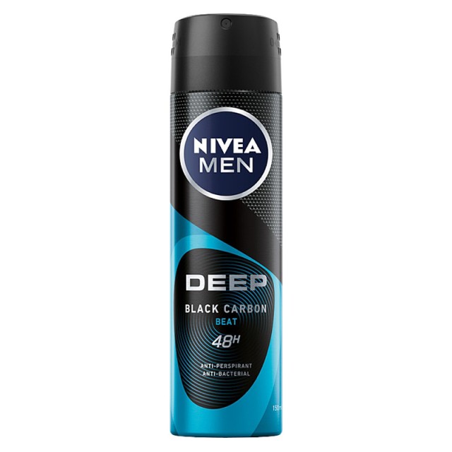 Nivea Men Deep Black Carbon Beat, Αποσμητικό Σπρέι 150ml