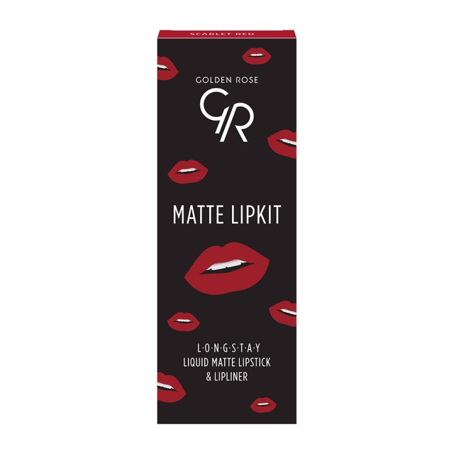 Golden Rose Matte Lip Kit Scarlet Red 6ml