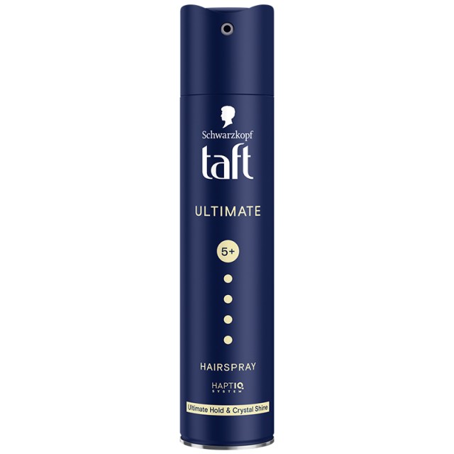 Schwarzkopf Taft Ultimate Hold & Crystal Shine Hairspray No5+, Λακ για Πάρα Πολύ Δυνατό Κράτημα & Λάμψη στα Μαλλιά, 250ml