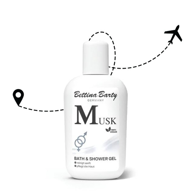 Bettina Barty Musk Hand &  Bath & Shower Gel Travel Size, Αφρόλουτρο με Άρωμα Musk, 50ml