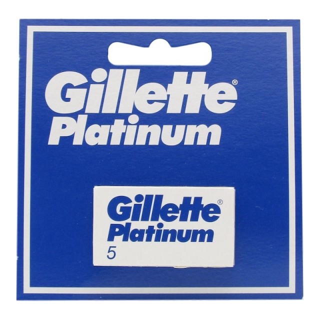 Gillette Platinum Λεπίδες Ξυρίσματος Διπλής Κόψης 5 τμχ.
